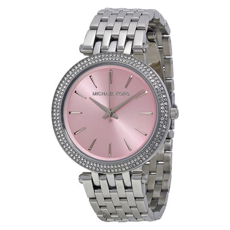 michael kors black and pink watch|women pink mk watch.